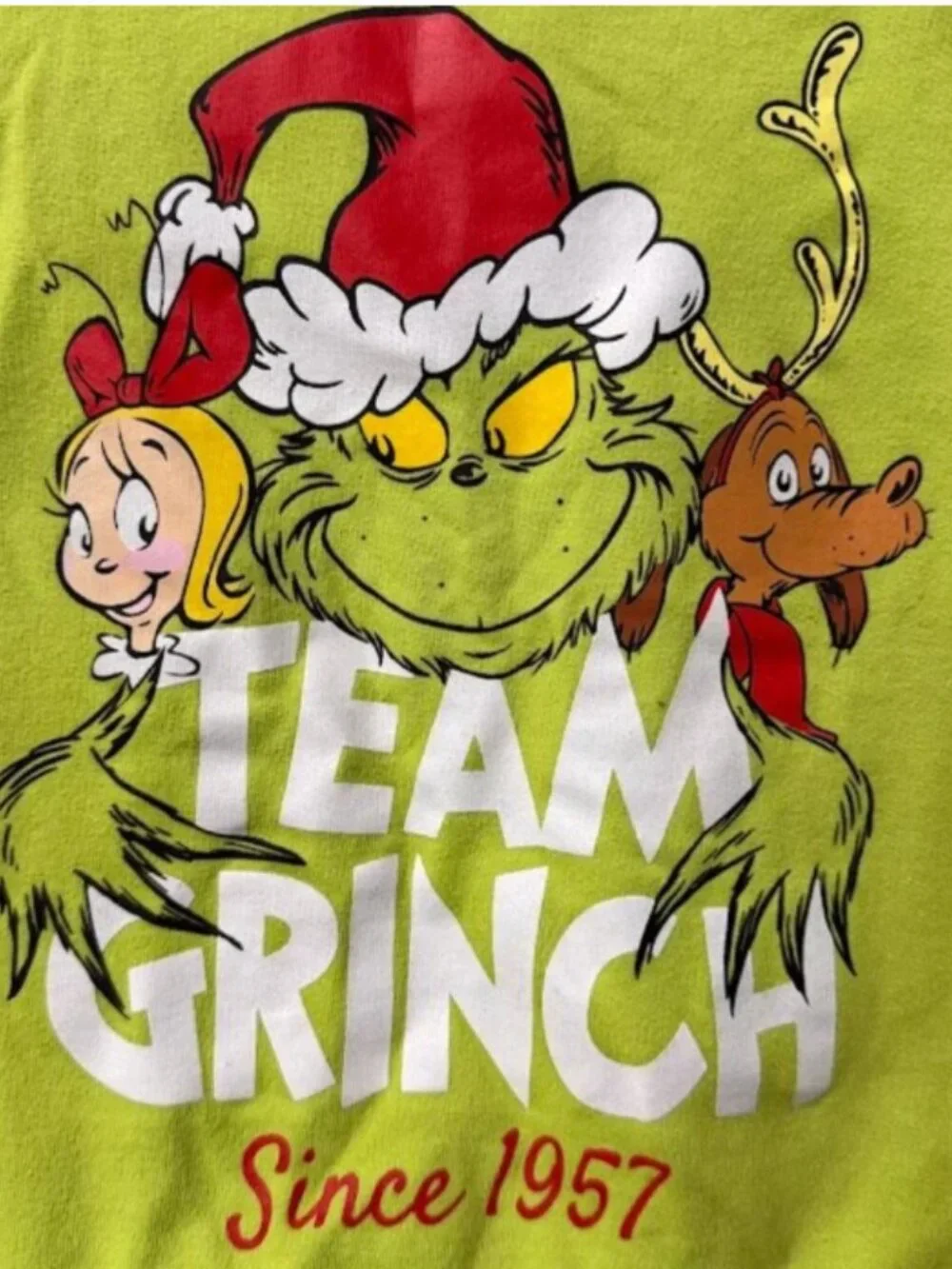 The Grinch Team Grinch Green Glow Pajama Set 3T Kids 2-Piece